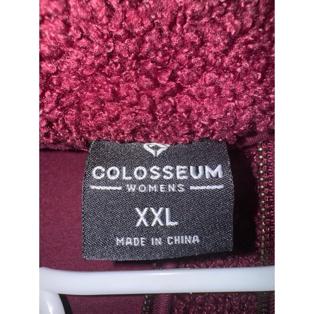 Texas A&M Sherpa Fleece Pullover Plus Sz XXL Burgundy Jacket 1/4 Zip Colosseum - Picture 3 of 10